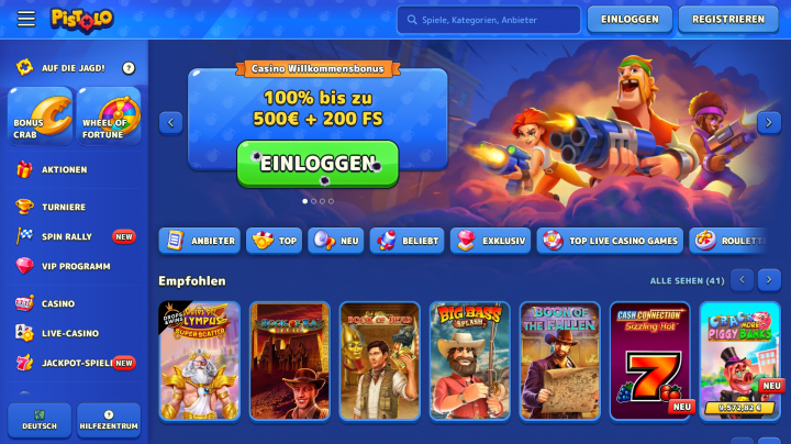 Pistolo Casino Hauptseite