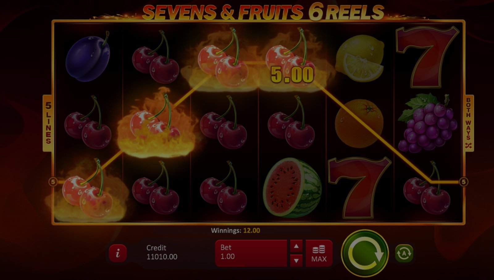 Sevens & Fruits 6 Reels demo