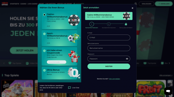 YoYoSpins Casino 2