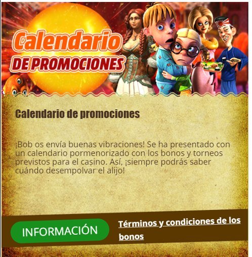 Todos los días son de promoción en Bob Casino