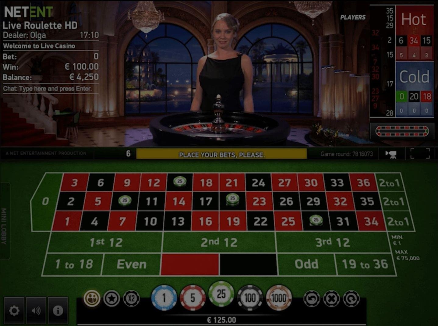 VIP Live Roulette demo