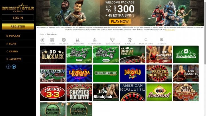 Brightstar Casino, 100% Welcome Bonus