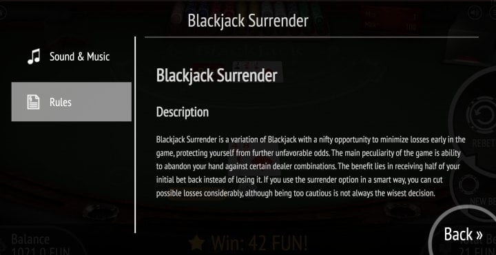 Blackjack Surrender (BGaming) 1