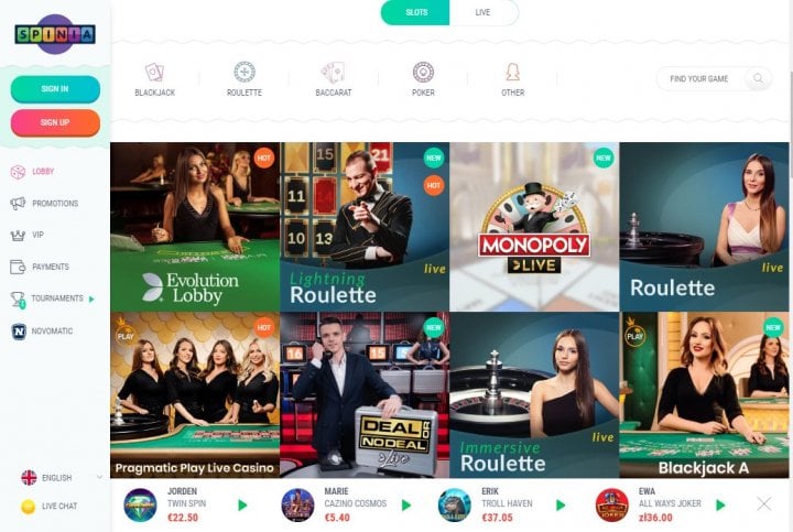 Spinia Casino 4