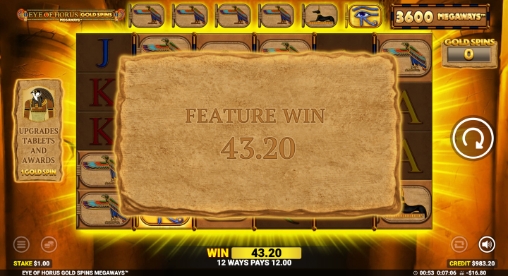 Eye of Horus Gold Spins Megaways 17