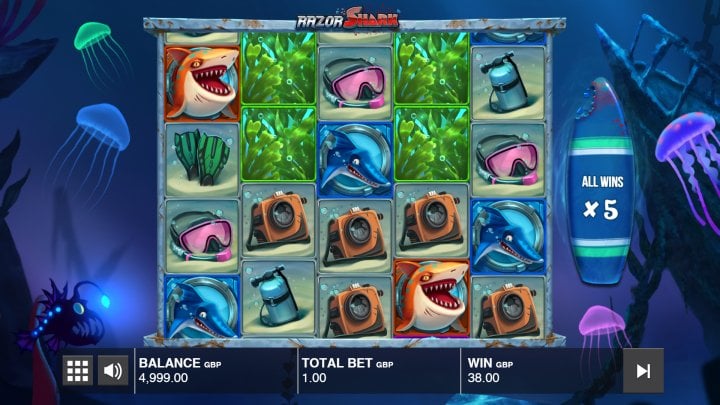 Caça-níqueis Razor Shark da Push Gaming, jogar jogo de demo